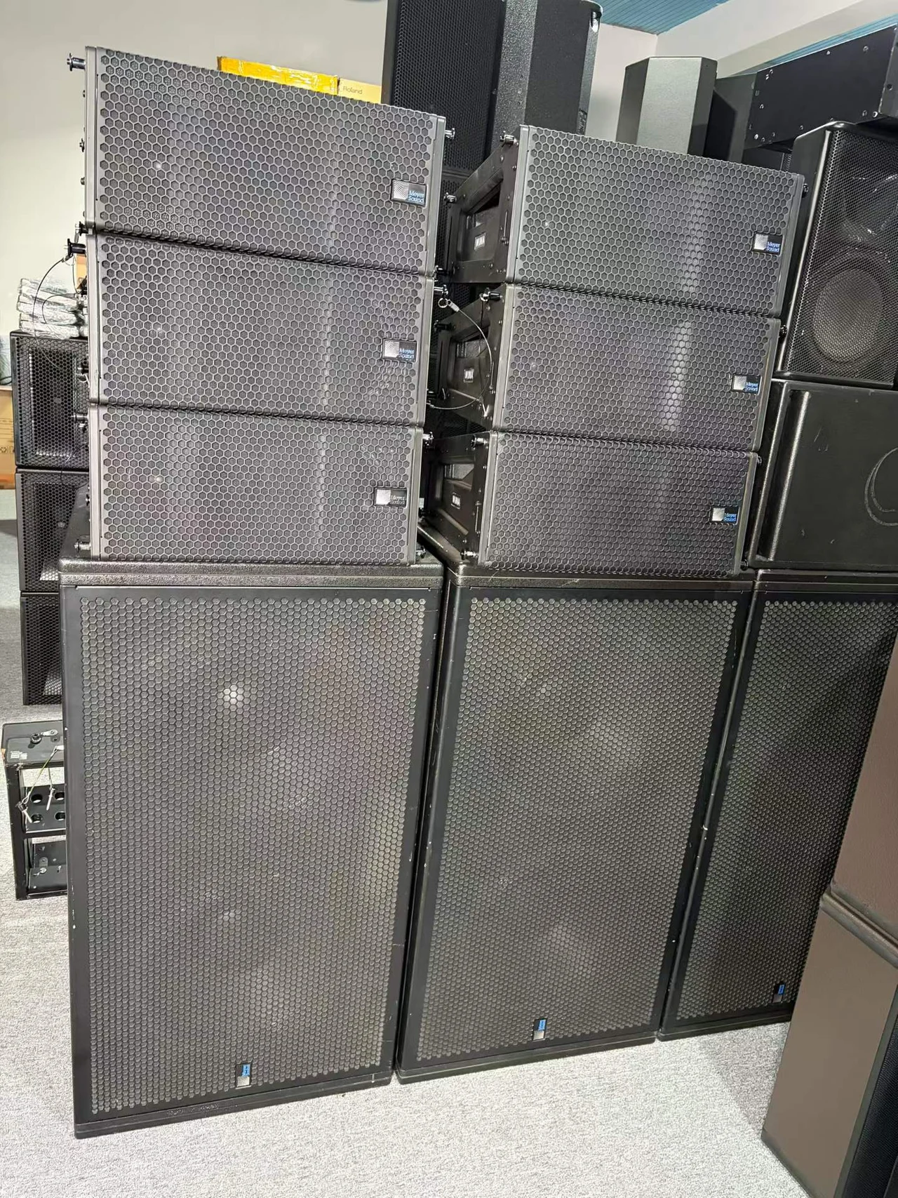 Supplied photograph of Meyer Sound MINA; identity and availability require confirmation — photograph 1