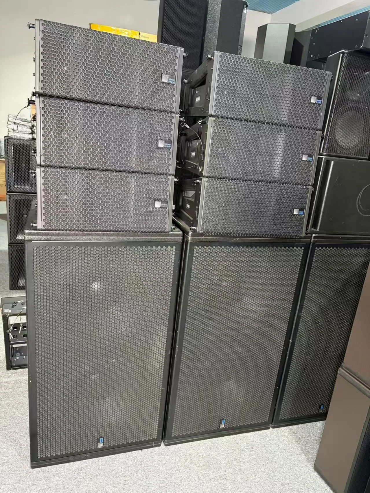 Supplied photograph of Meyer Sound MINA; identity and availability require confirmation — photograph 1