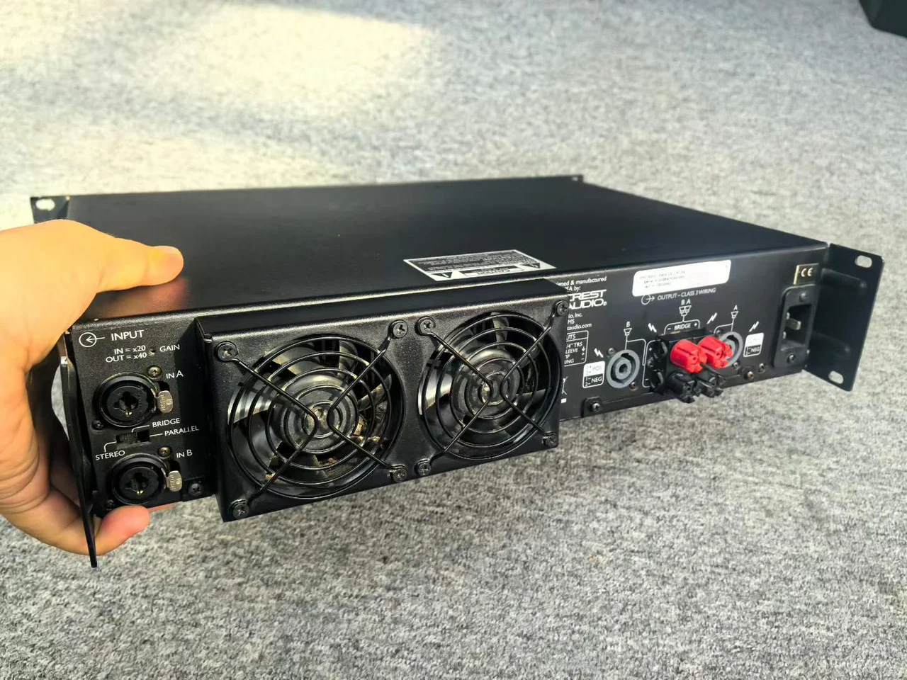 Supplied photograph of Crest Audio 8200; identity and availability require confirmation — photograph 2