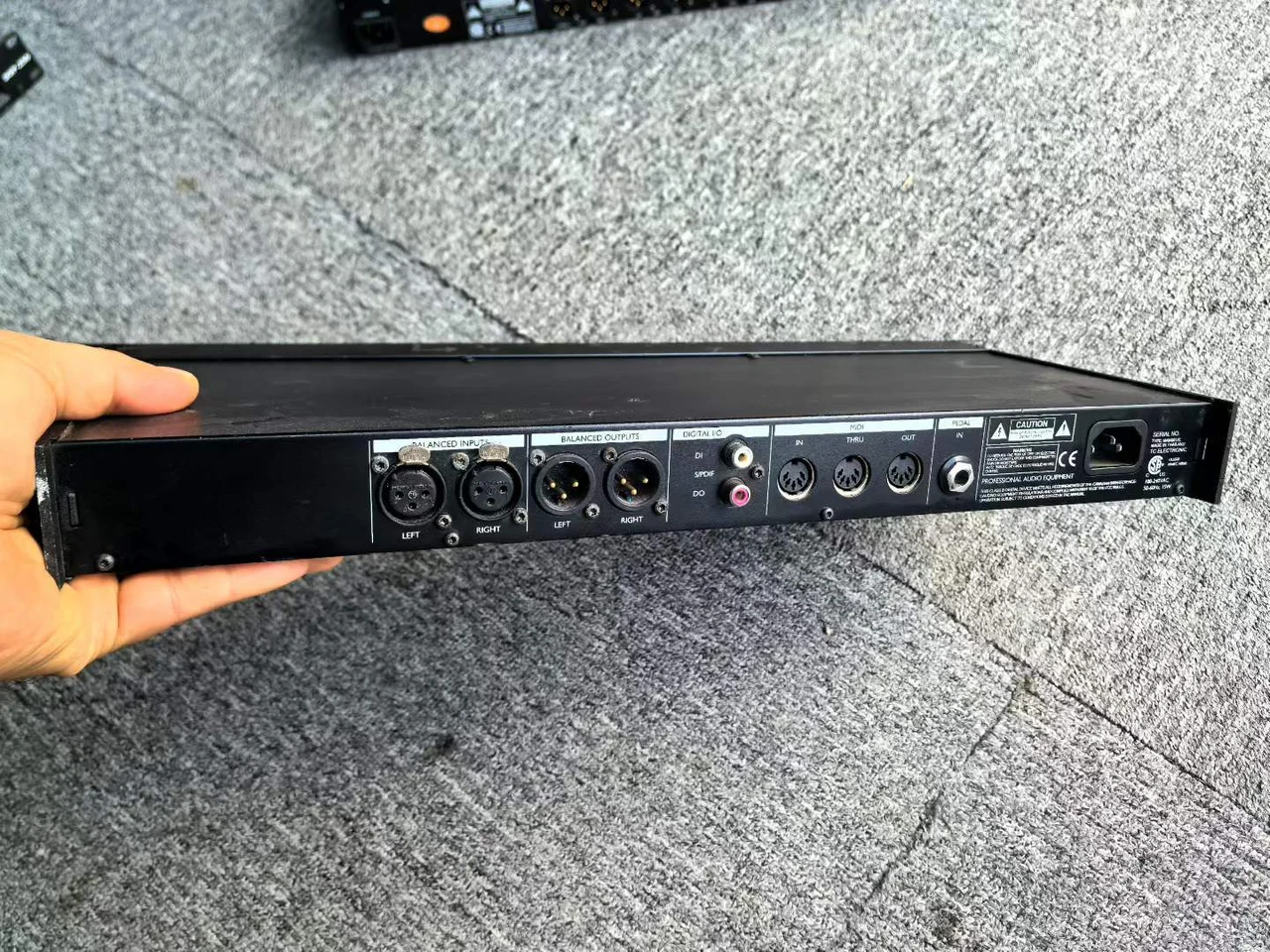 Supplied photograph of TC Electronic Rack effects processor; identity and availability require confirmation — photograph 3