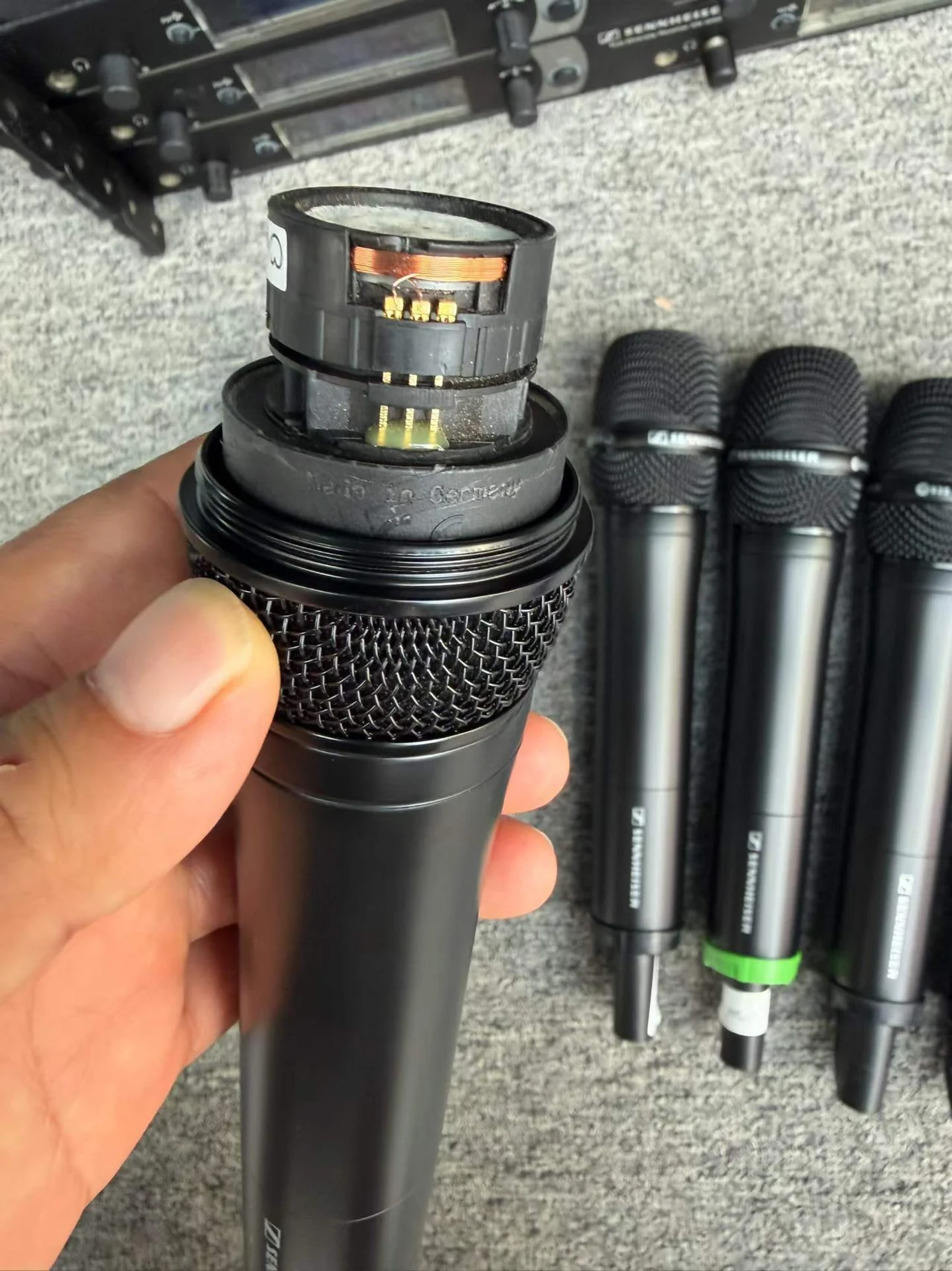 Supplied photograph of Sennheiser 2000 series components; identity and availability require confirmation — photograph 2