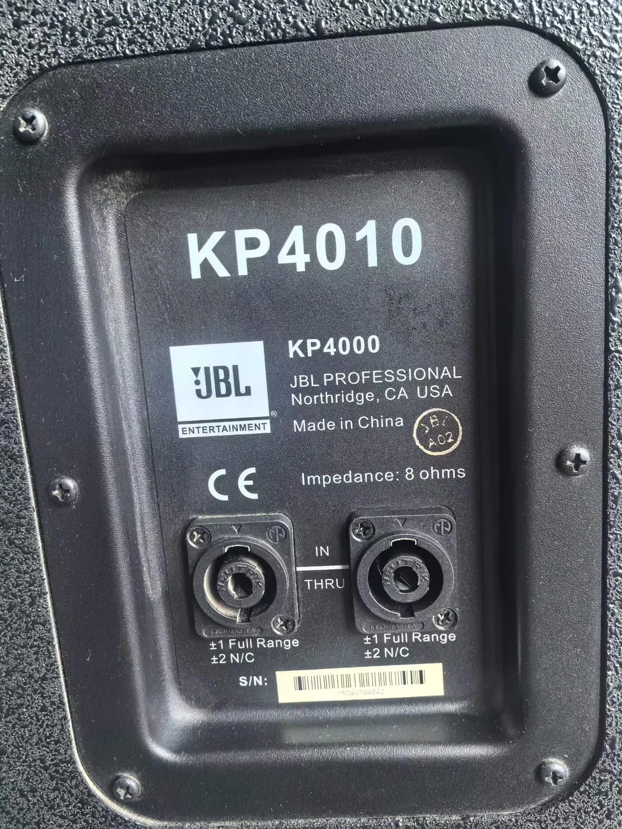 Supplied photograph of JBL KP4010; identity, configuration and availability require confirmation — photograph 2
