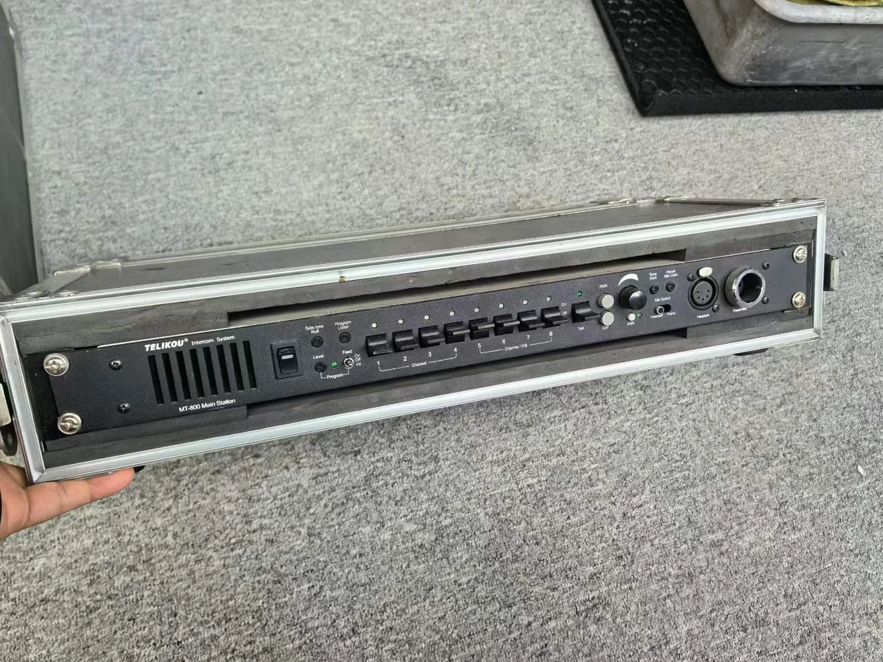 Supplied photograph of Telikou MT-800 intercom components; identity, configuration and availability require confirmation — photograph 1