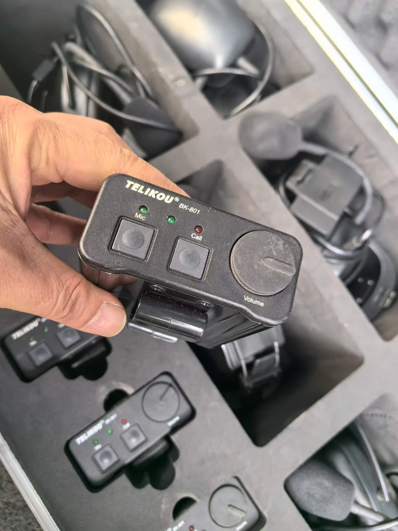 Supplied photograph of Telikou MT-800 intercom components; identity, configuration and availability require confirmation — photograph 4